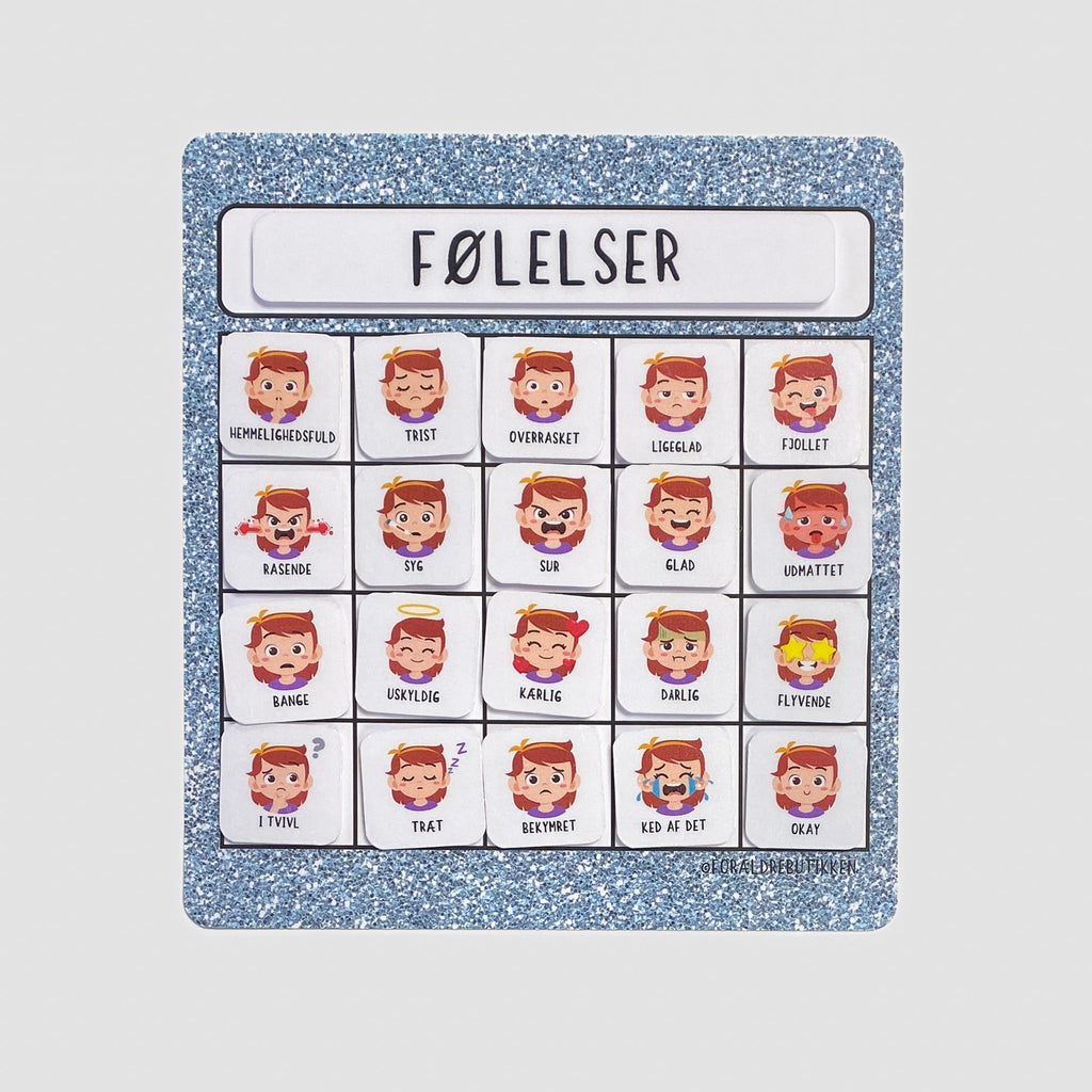 piktogramsættet følelser med pige tema, piktogrammer til at rammesætte samtalen om følelser, eller til dagens check in på både små og store følelser