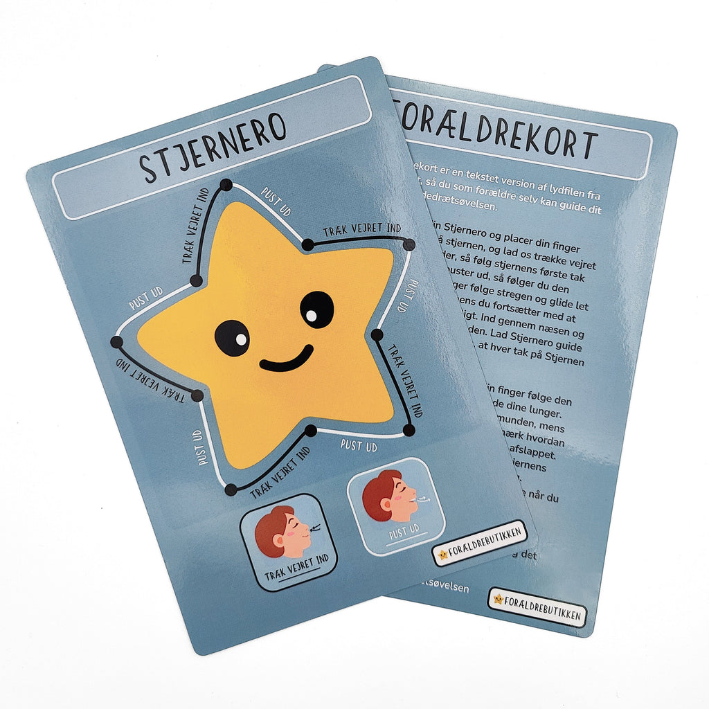 Stjernero kort, en visualisering af en åndedrætsøvelse du kan lave med dit barn for at få ro på nervesystemet