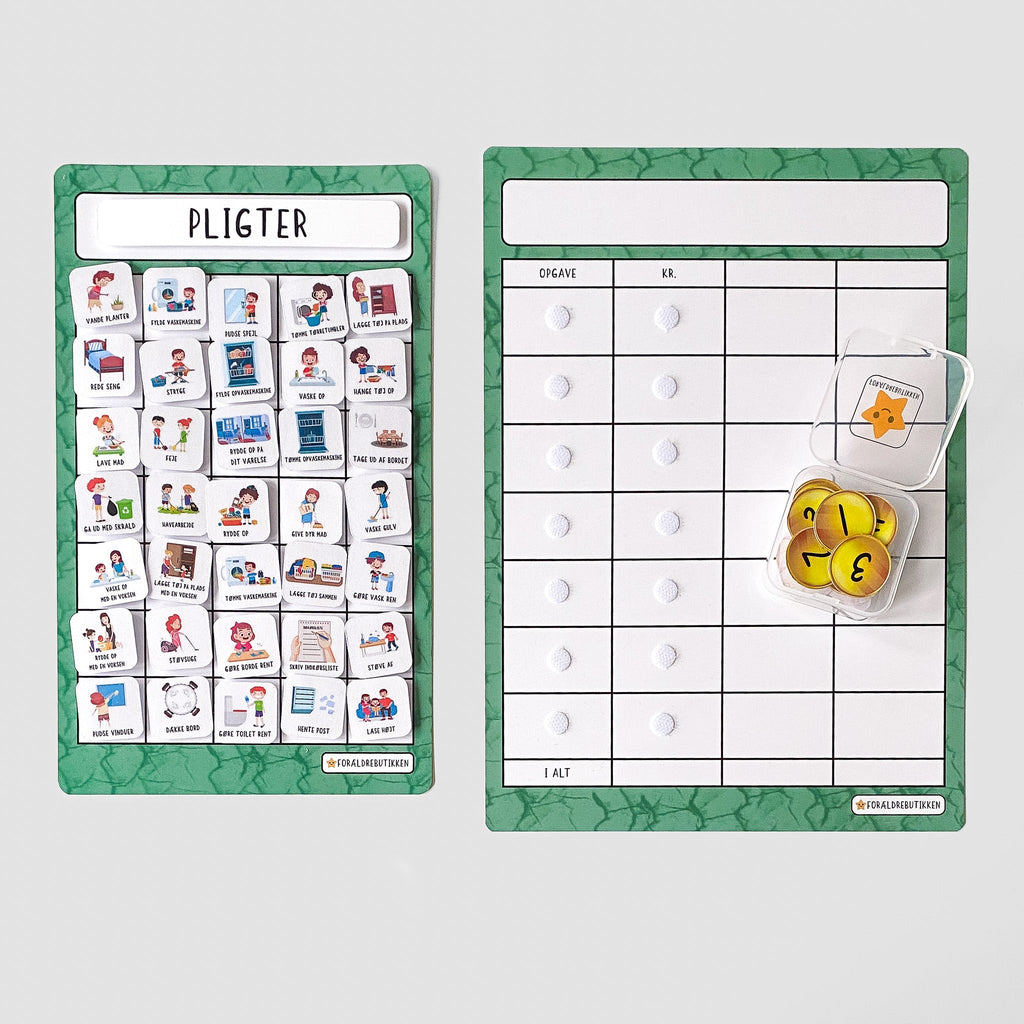 piktogramsættet pligter med lommepengeplakat, brug piktogrammer til at visualisere pligter