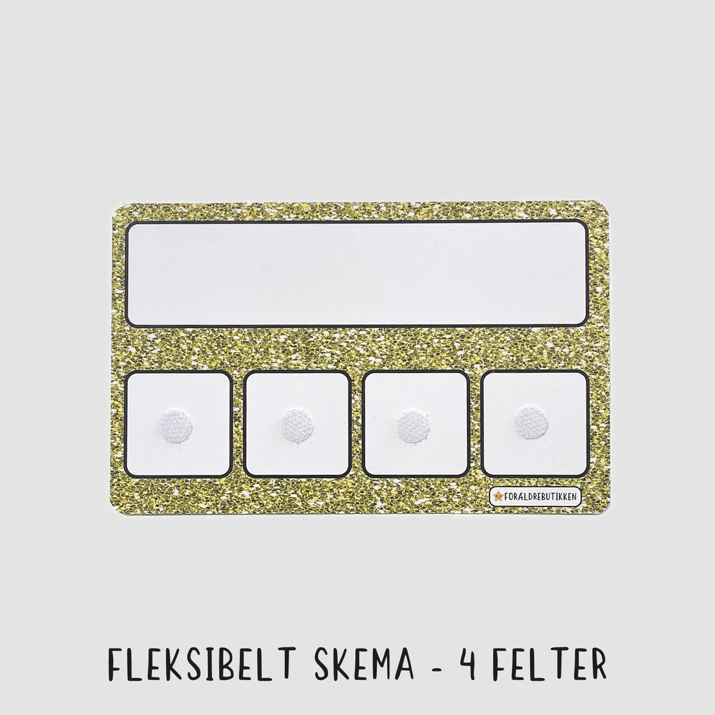 Pakkeløsning - 35 Pligter Kun Tekst Glimmer Guld / Skema 4 Felter Pædagogisk Legetøj