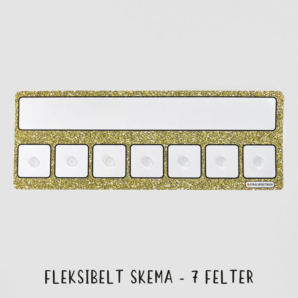 Pakkeløsning - 35 Pligter Kun Tekst Glimmer Guld / Skema 7 Felter Pædagogisk Legetøj