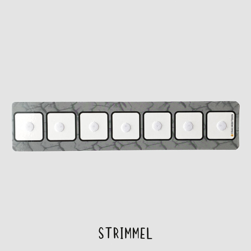 Stimmel med 7 felter til at rammesætte og visualisere familiens rutiner