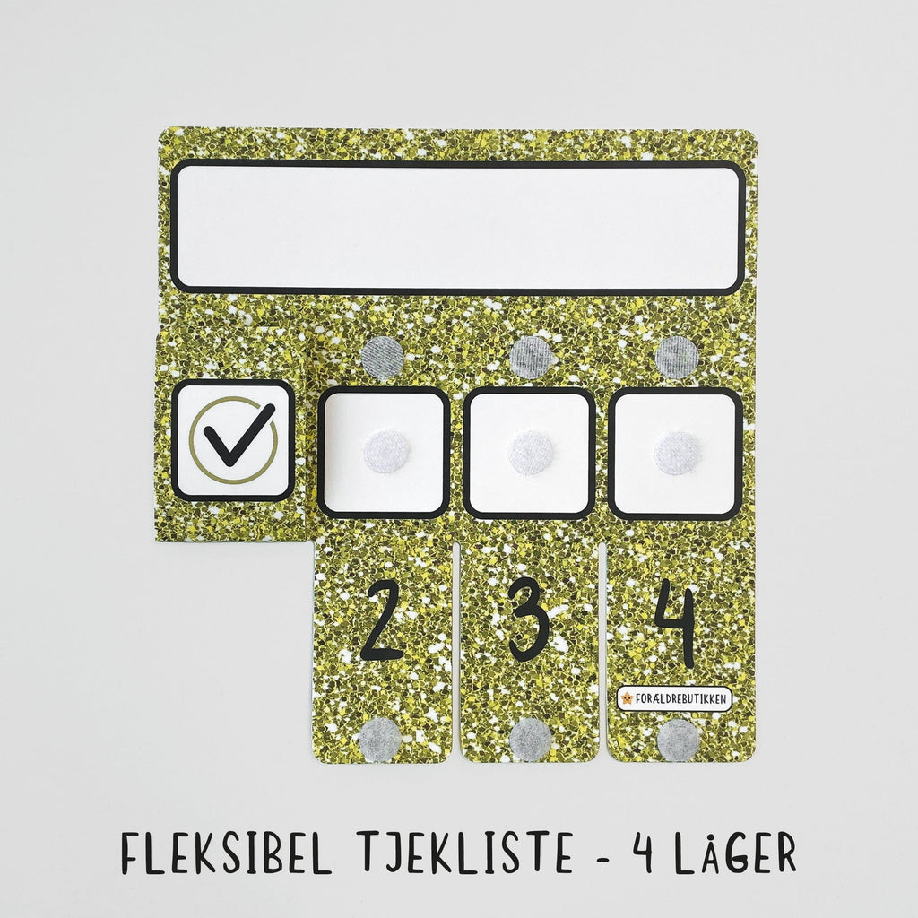 Pakkeløsning - 35 Pligter Kun Tekst Glimmer Guld / Tjekliste 4 Låger Pædagogisk Legetøj