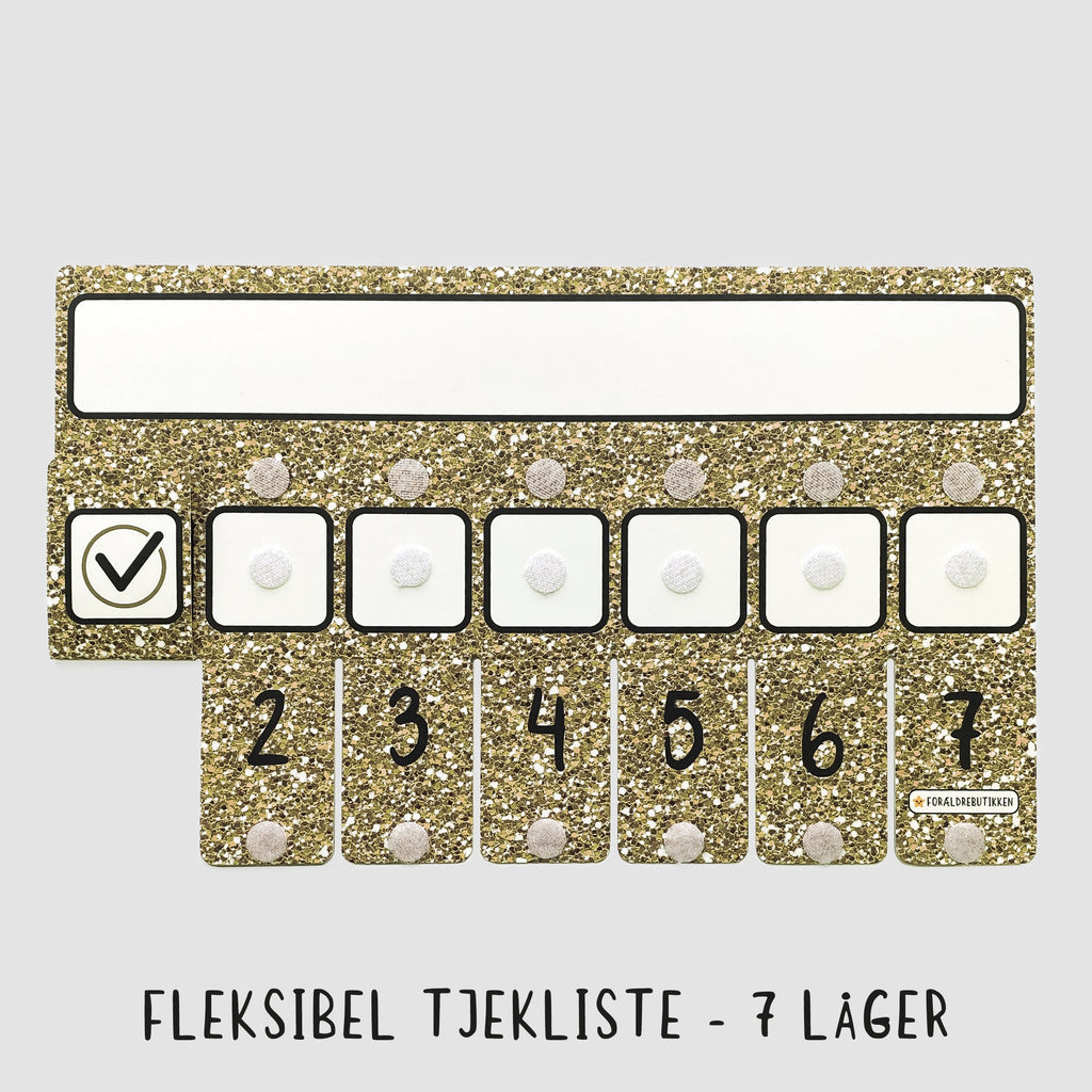 Pakkeløsning - 35 Pligter Kun Tekst Glimmer Guld / Tjekliste 7 Låger Pædagogisk Legetøj