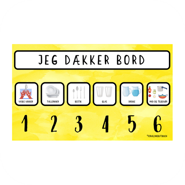 Lifeskill tjekliste - Jeg dækker bord - 6 låger