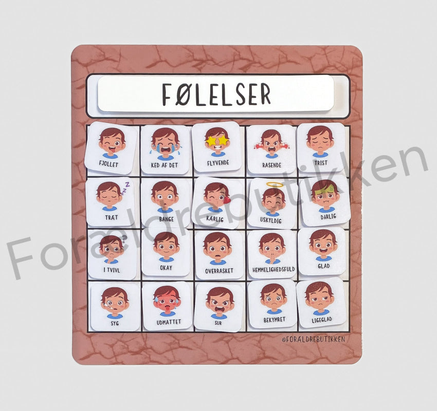 Piktogramsættet følelser med drengetema, kan bruges sammen med barnet, til at tale om følelser og svære situationer