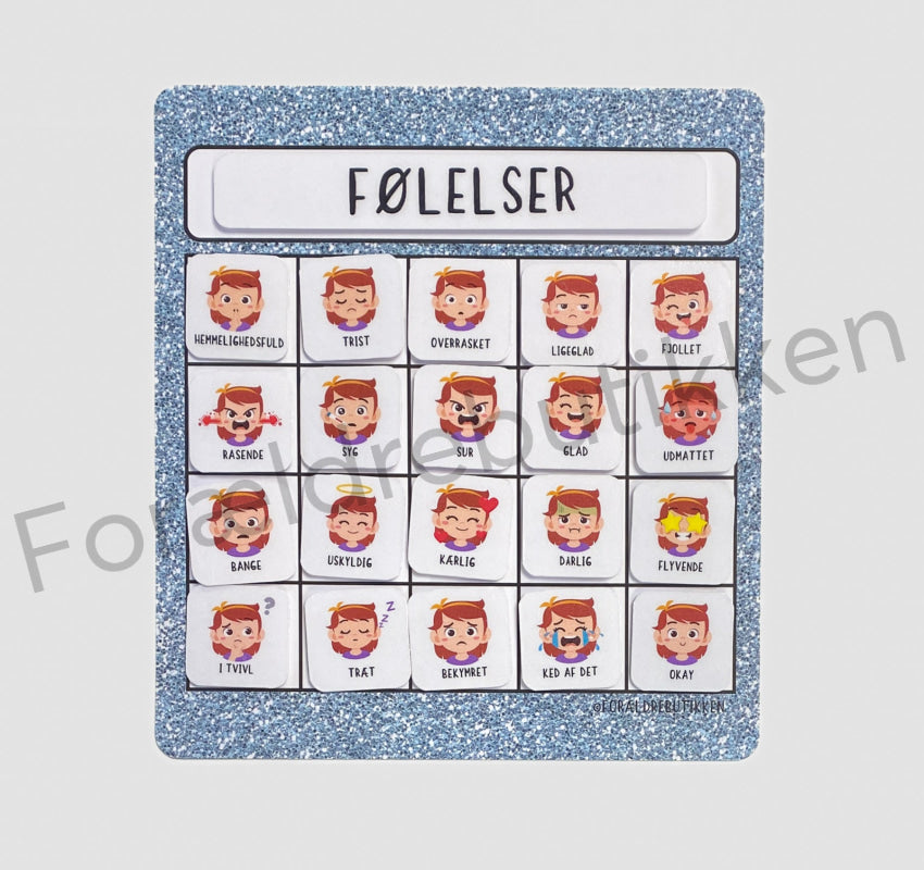 piktogramsættet følelser med pige tema, piktogrammer til at rammesætte samtalen om følelser, eller til dagens check in på både små og store følelser
