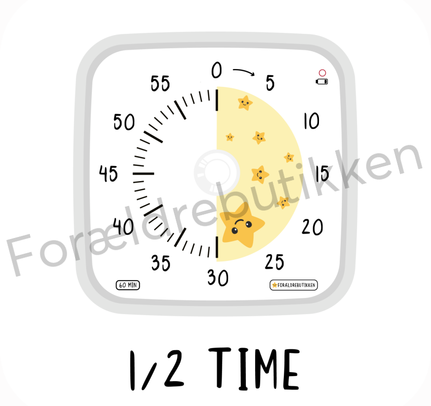 forældrebutikkens 1/2 time piktogram