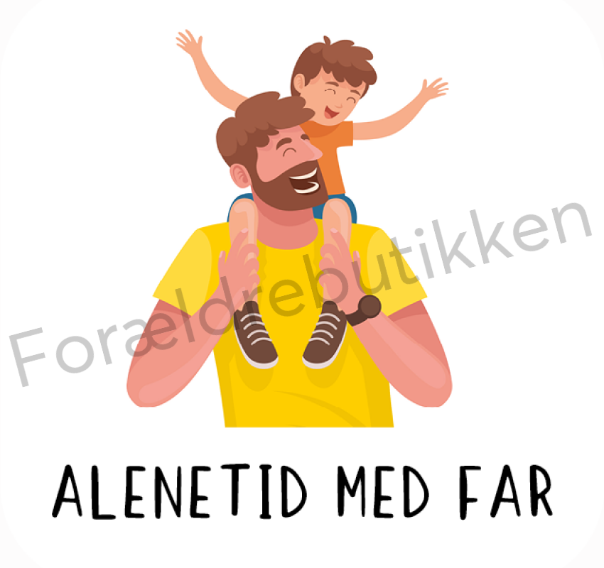 alenetid med far piktogram der viser far og barn der har det sjovt