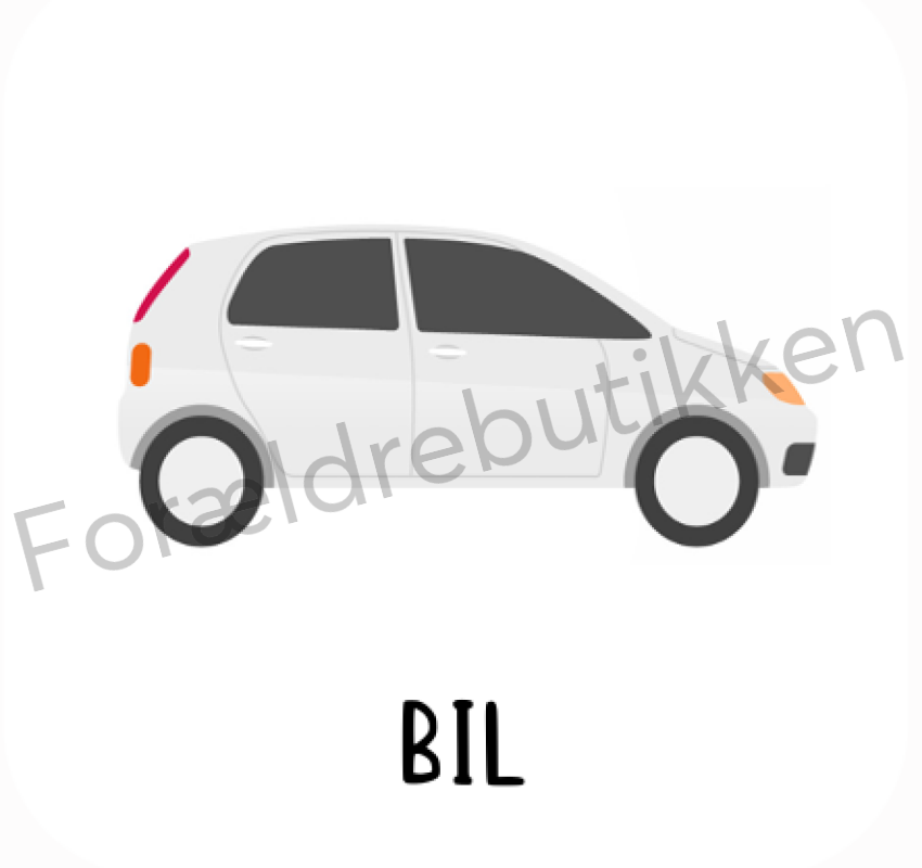 Piktogram - Bil (Hvid) Pædagogisk legetøj