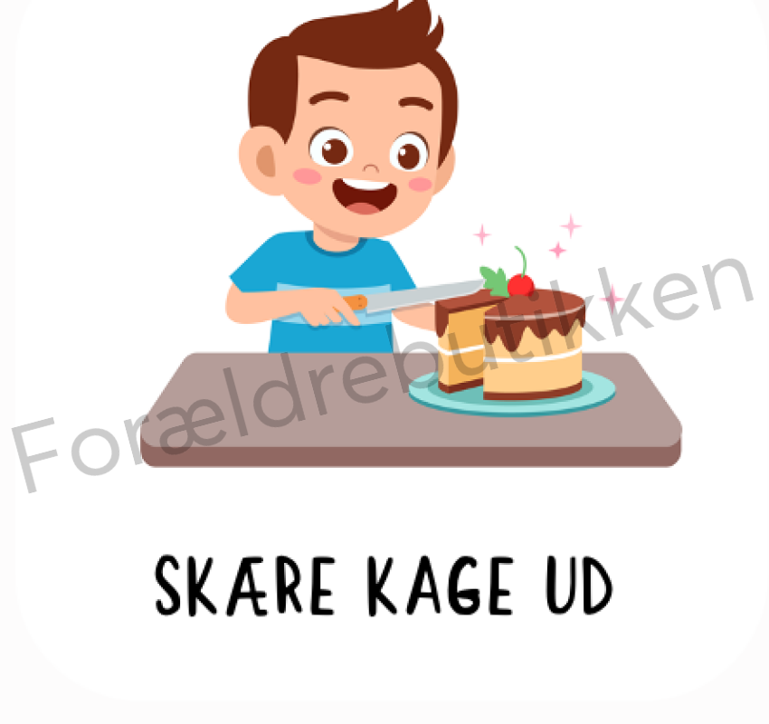 Piktogram Brik - Skære Kage Ud Pædagogisk Legetøj