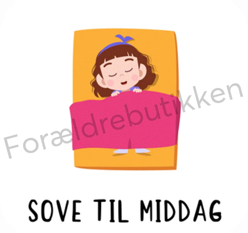 piktogrambrik - pige der sover til middag