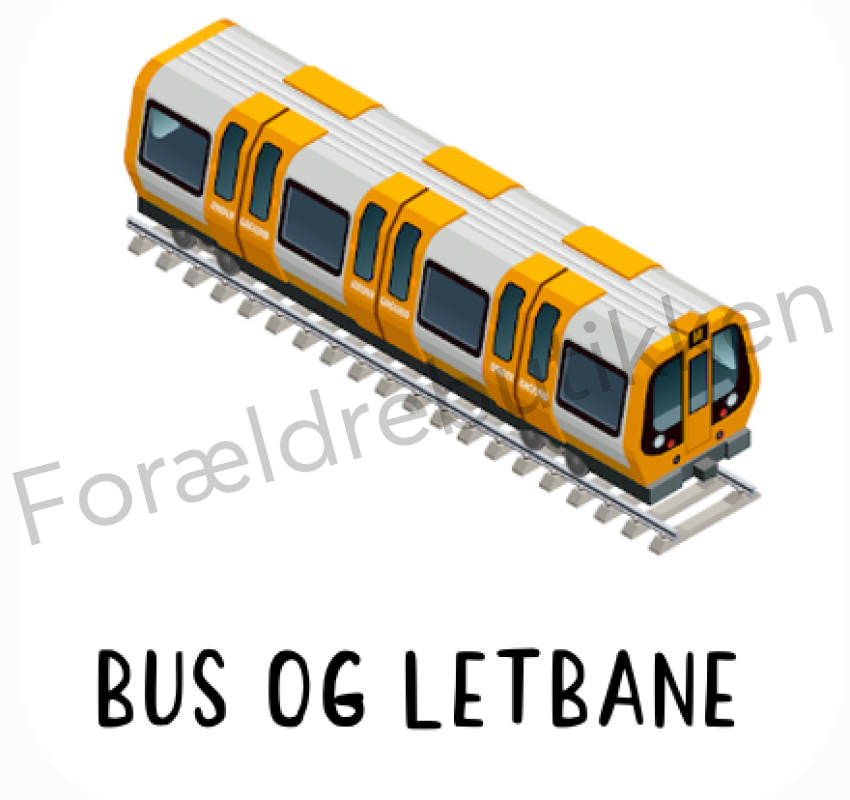 forældrebutikkens bus og letbane piktogram