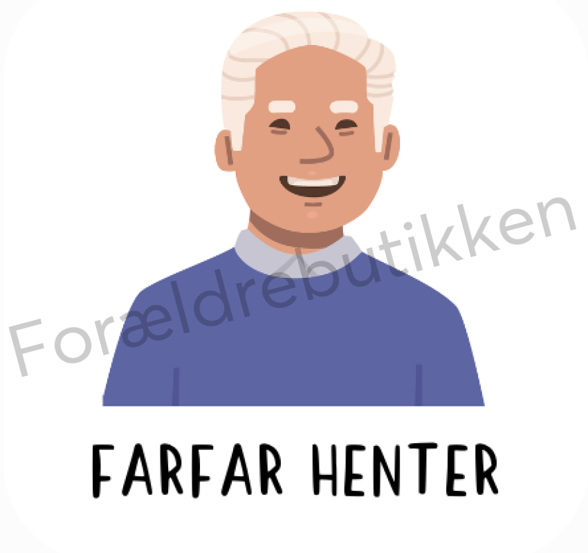 Piktogram - Farfar henter (Blå bluse) Pædagogisk legetøj