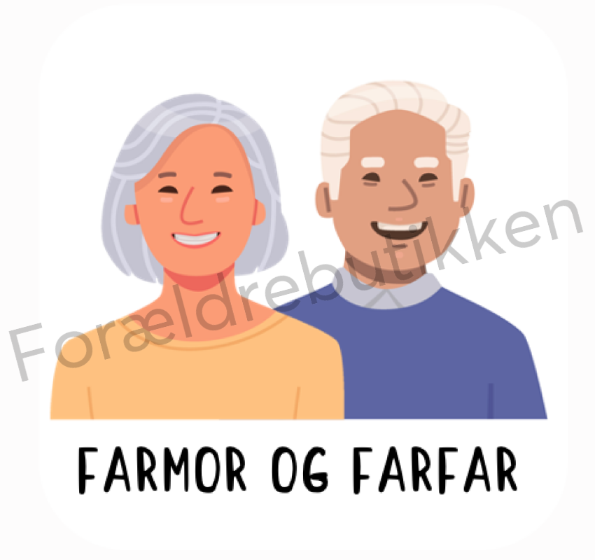 Piktogram Brik - Farmor Og Farfar (Gul Blå Bluse) Pædagogisk Legetøj