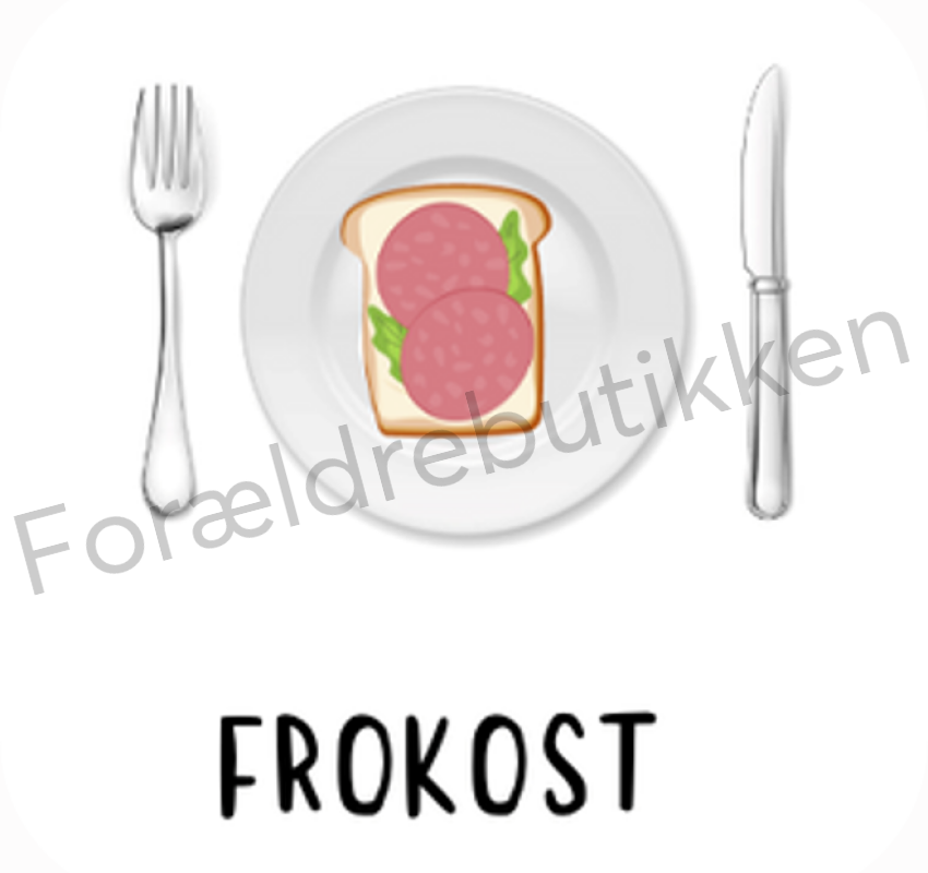 piktogrambrik - tallerken med en spegepølse mad 