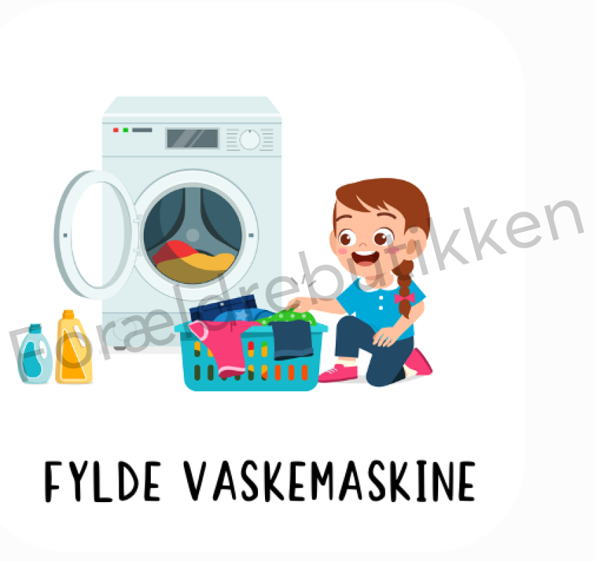 Piktogram Brik - Fylde Vaskemaskine Pige Pædagogisk Legetøj