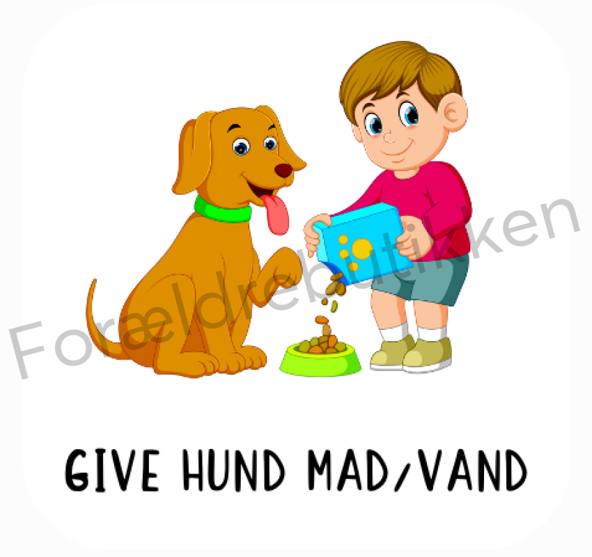 Piktogram Brik - Give Hund Mad/Vand Pædagogisk Legetøj