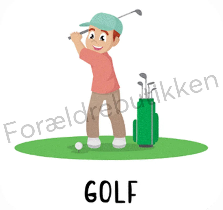 piktogrambrik - dreng der spiller golf