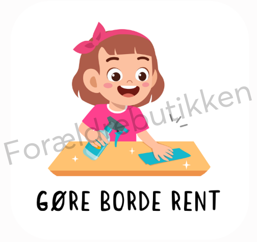 Piktogram Brik - Gøre Borde Rent Pige Pædagogisk Legetøj