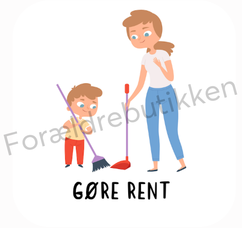 forældrebutikkens gøre rent piktogram