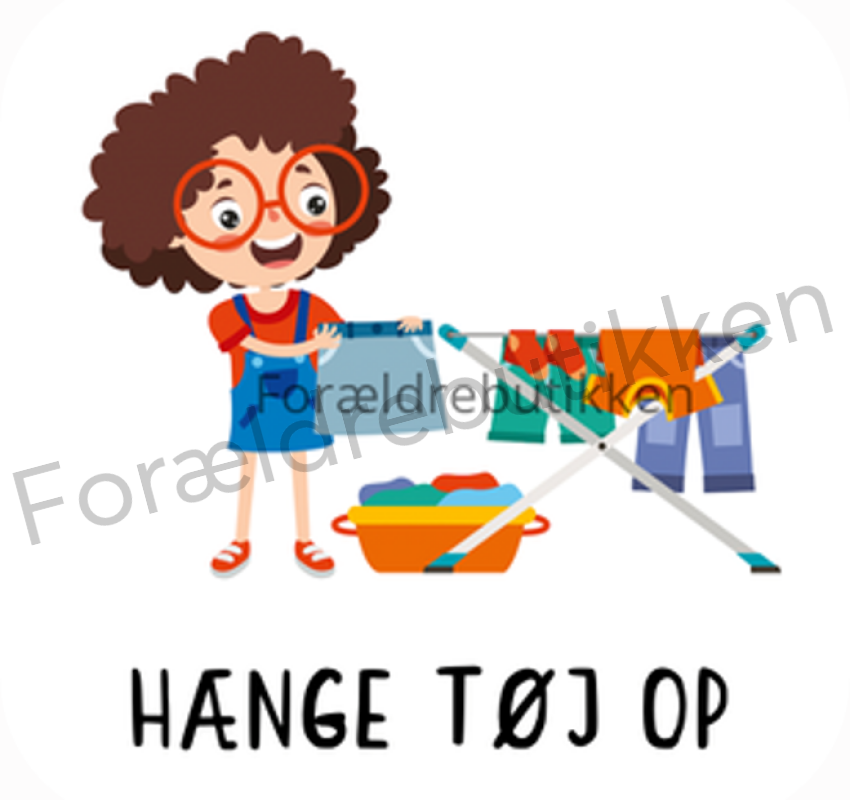 piktogrambrik - pige der haenger toej op