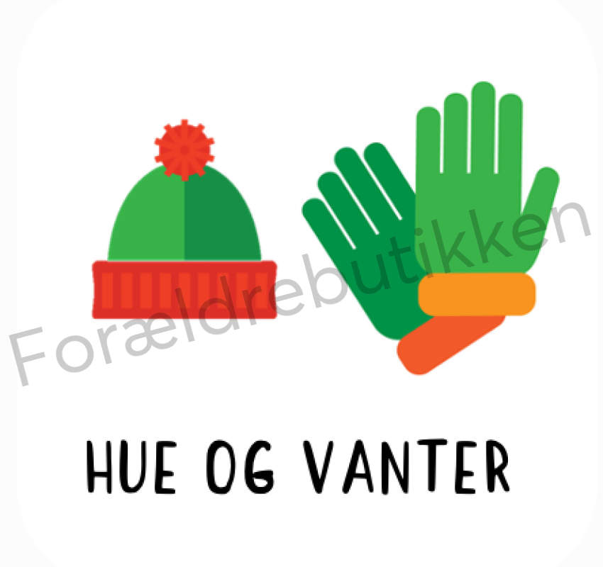 Piktogram - Hue og vanter Pædagogisk legetøj