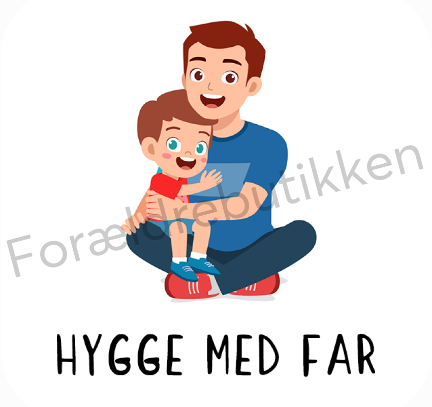 hygge med far piktogram der viser barn med far