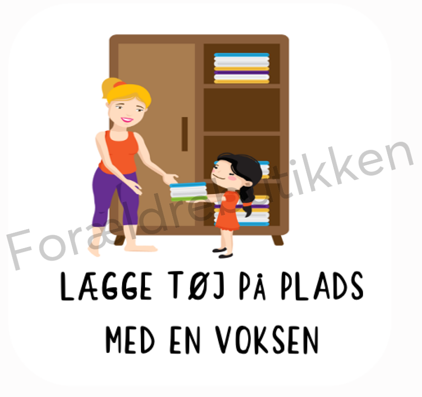 Piktogram - Lægge tøj på plads med en voksen Pædagogisk legetøj
