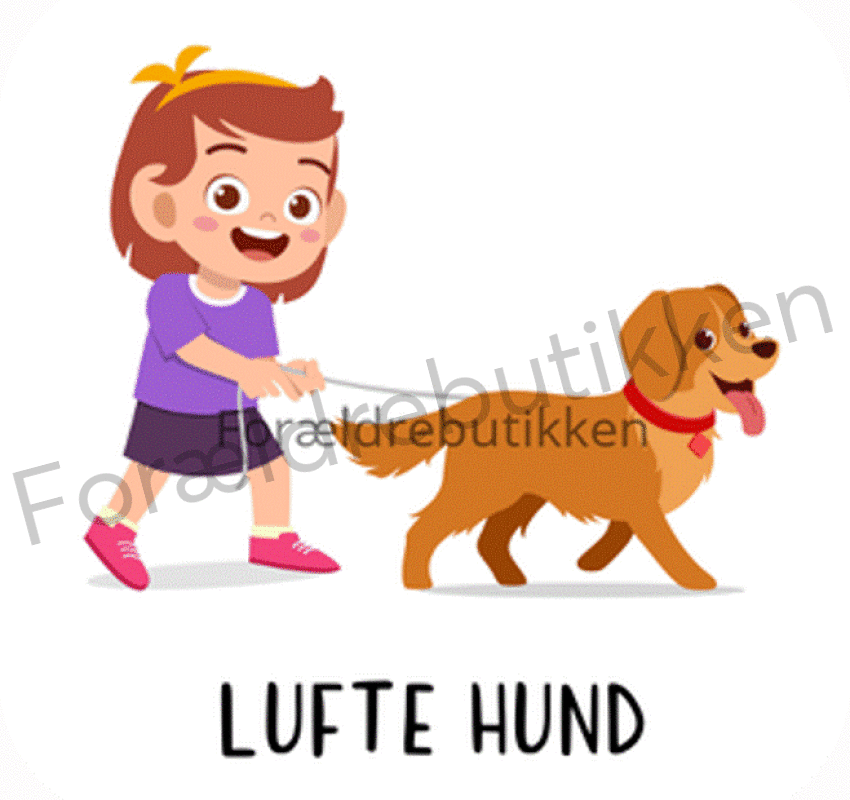 piktogrambrik - pige lufter hund