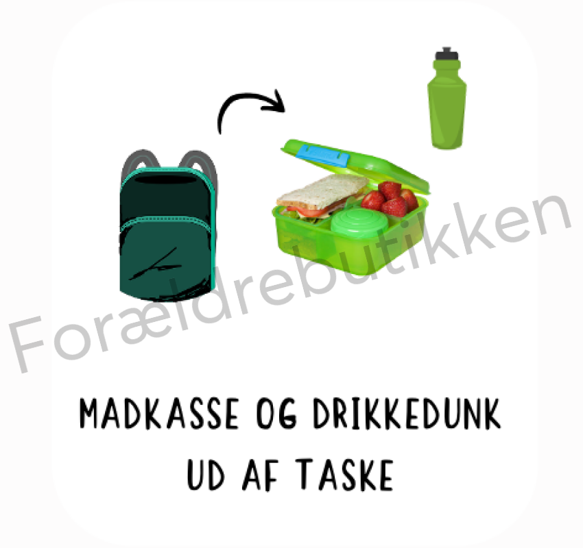 Piktogram Brik - Madkasse Og Drikkedunk Ud Af Tasken Pædagogisk Legetøj