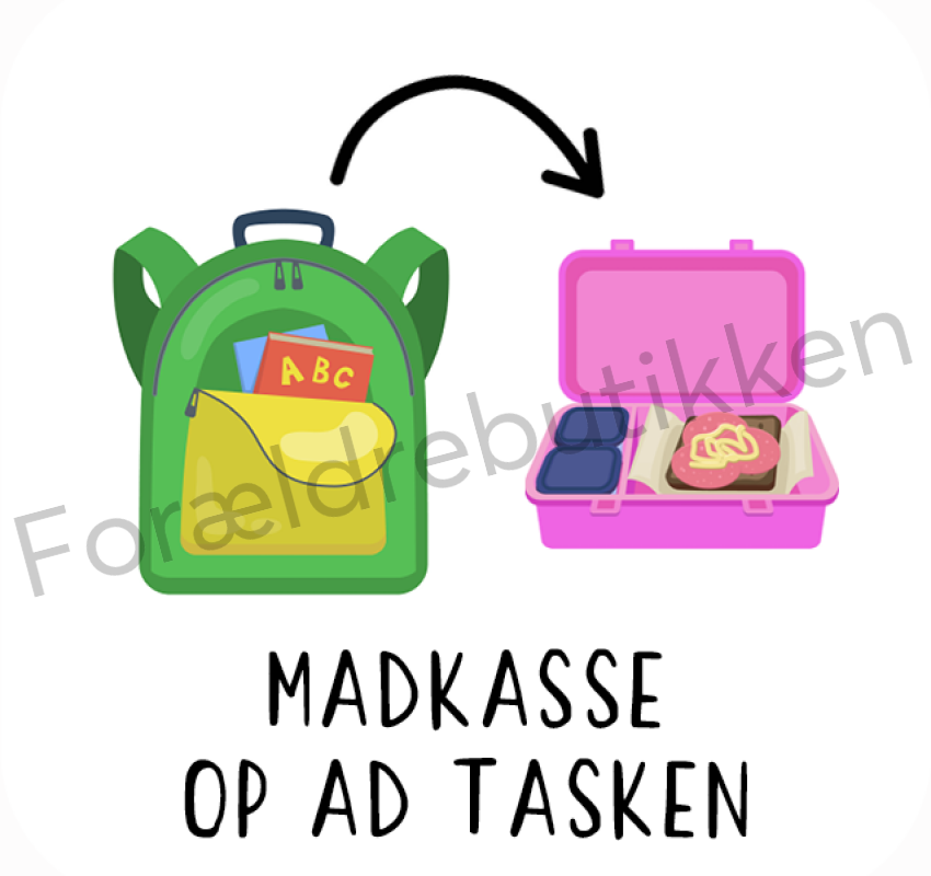 Piktogram - Madkasse op ad tasken (lyserød) Pædagogisk legetøj