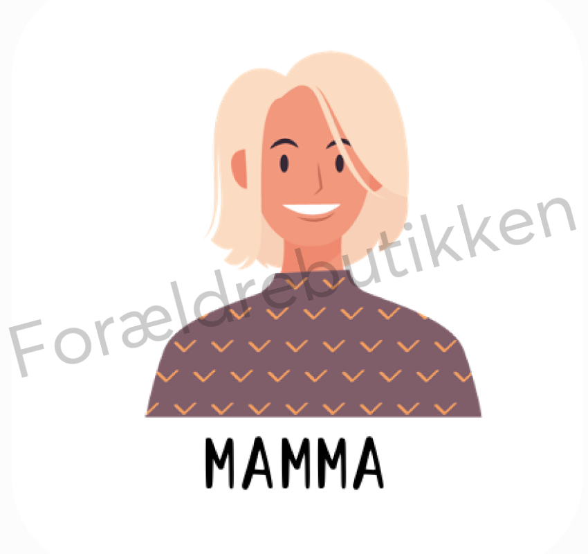 Piktogram - Mamma (lyst kort hår) Pædagogisk legetøj