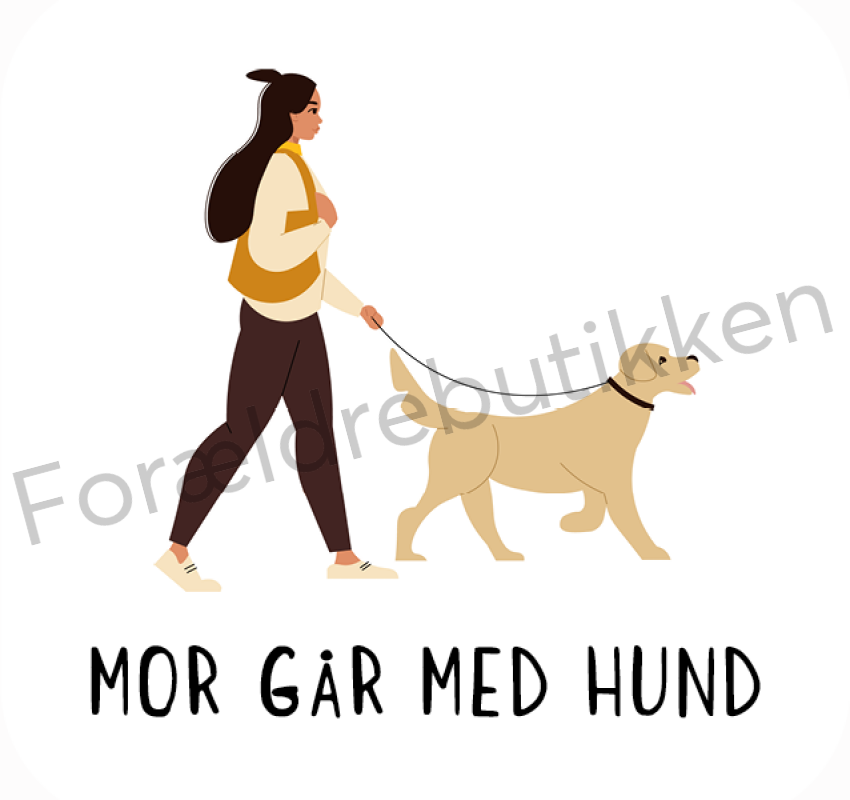 forældrebutikkens mor går med hund piktogram