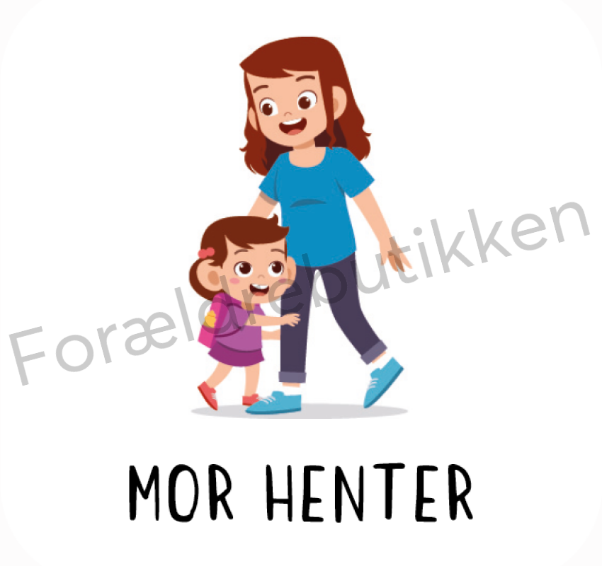 Piktogram - Mor henter Pædagogisk legetøj