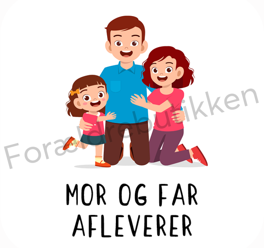 Piktogram - Mor og far afleverer Pædagogisk legetøj