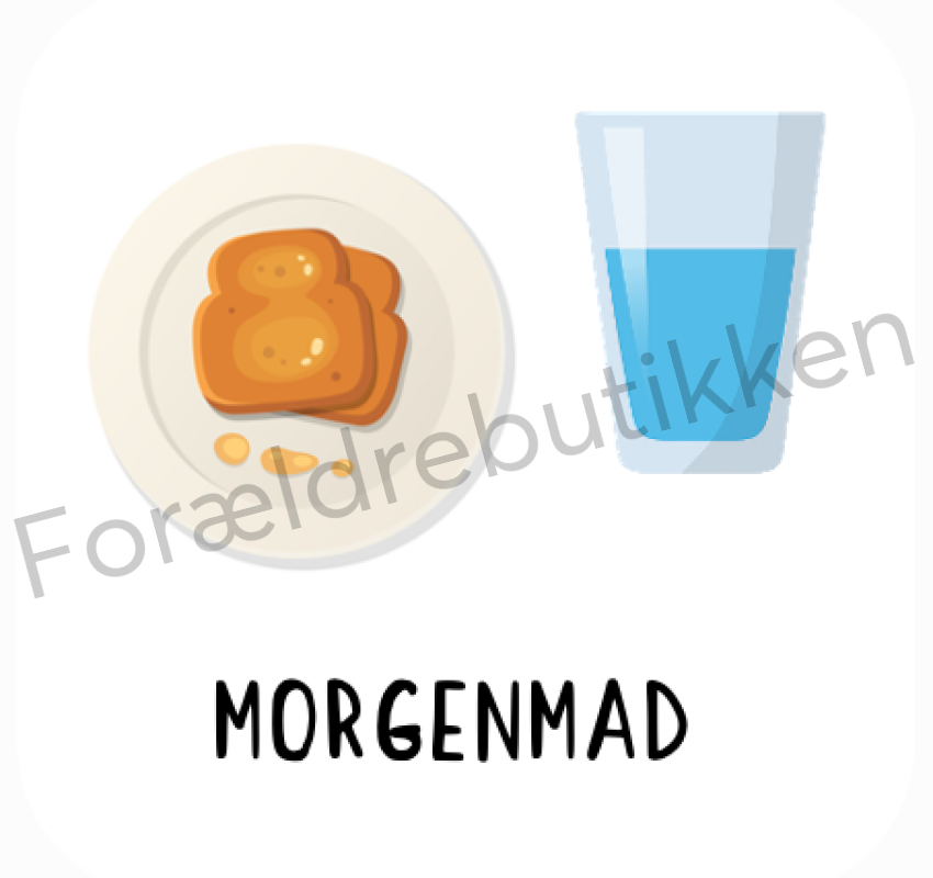 Piktogram - Morgenmad (Brød + Vand) Pædagogisk legetøj