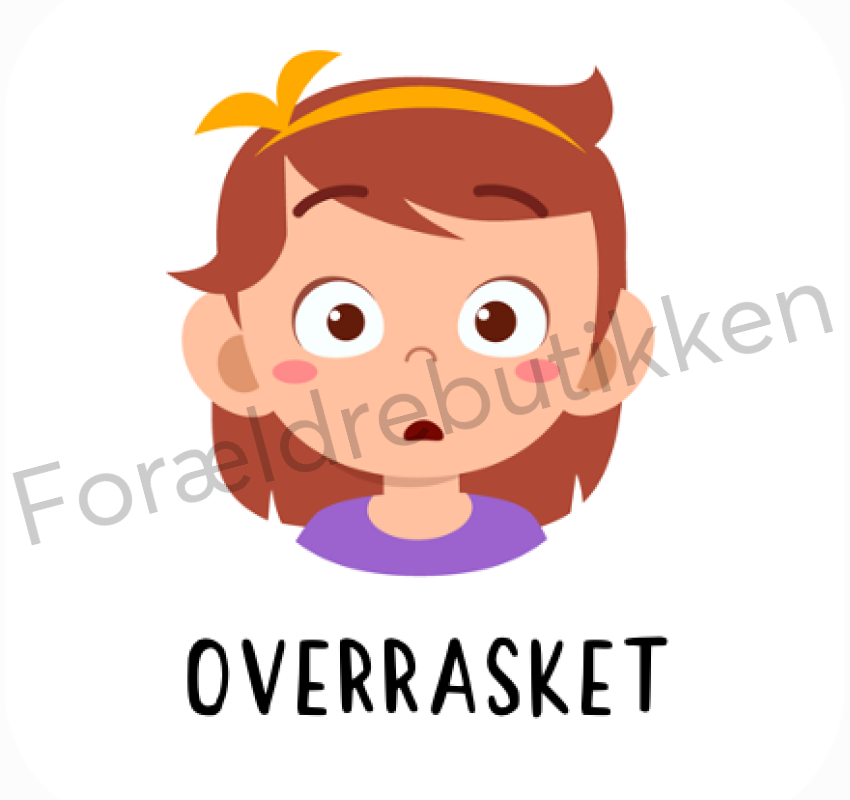 Piktogram Brik - Overrasket Pige Pædagogisk Legetøj