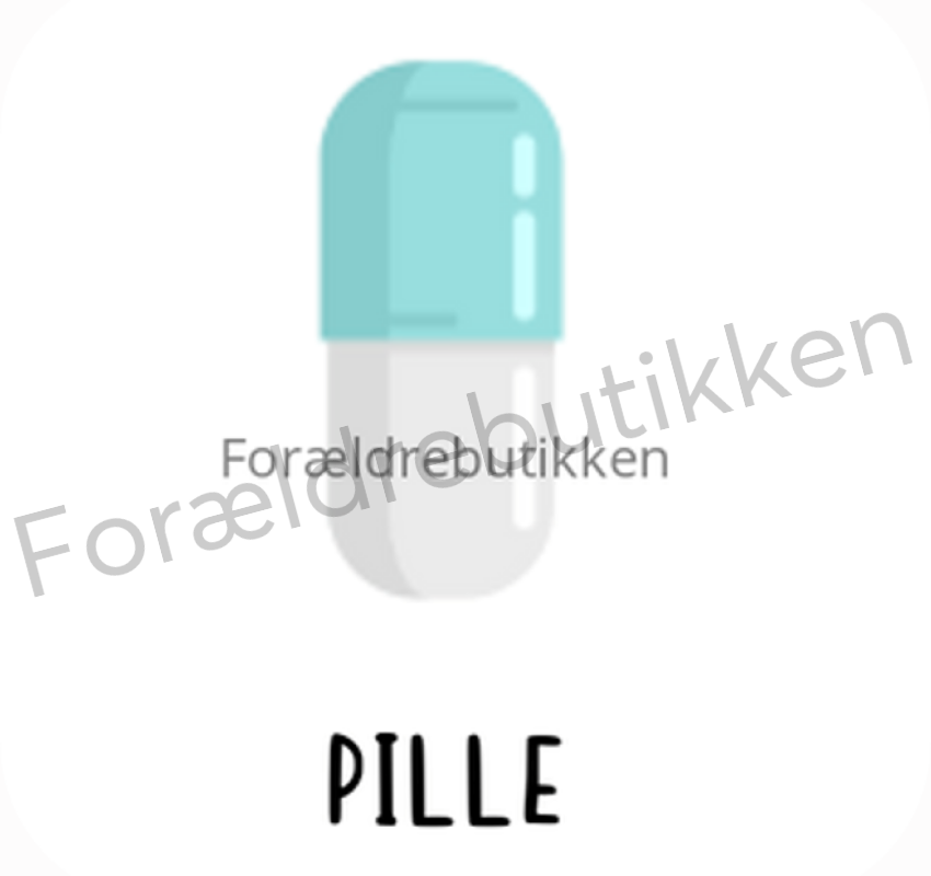 Piktogram Brik - Pille Kapsel (Hvid+Blå) Pædagogisk Legetøj