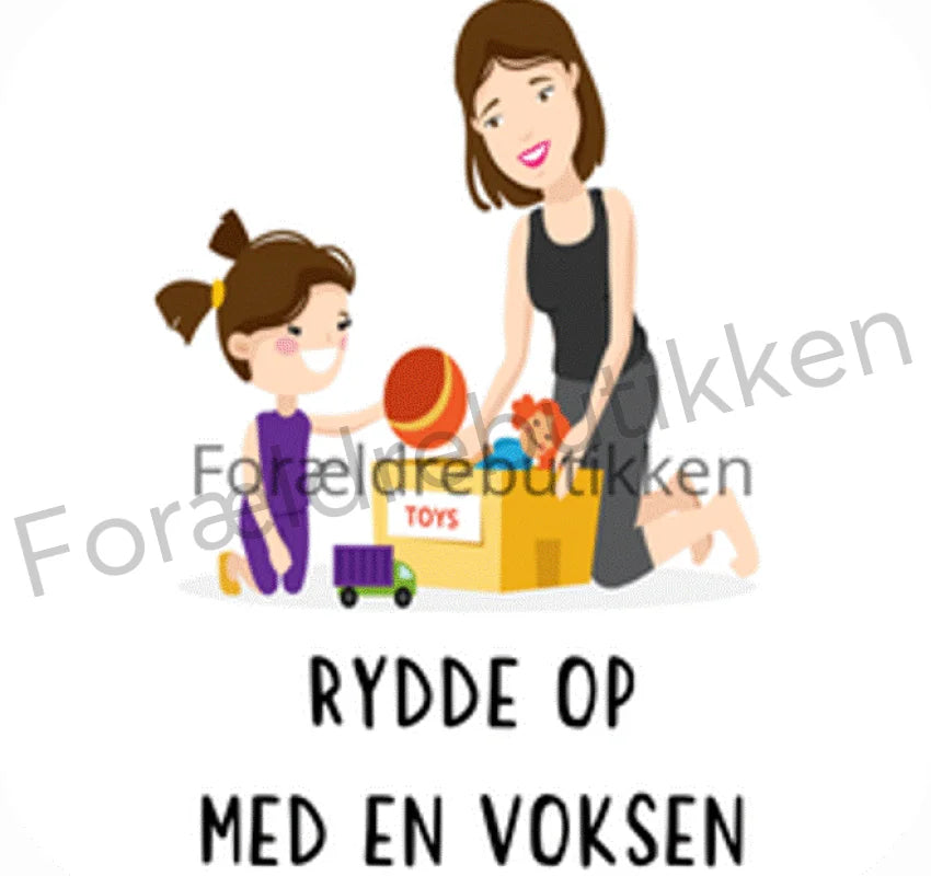 piktogrambrik - mor og barn der rydder op sammen