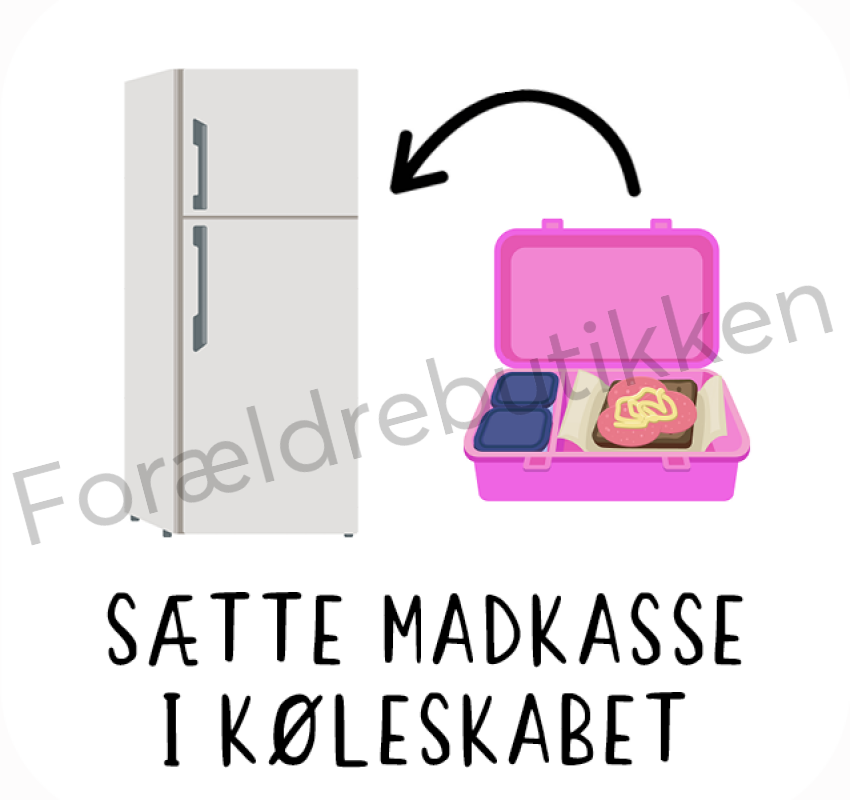 Piktogram - Sætte madkasse i køleskabet Pædagogisk legetøj
