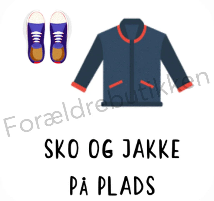 piktogrambrik - sko og jakke på plads