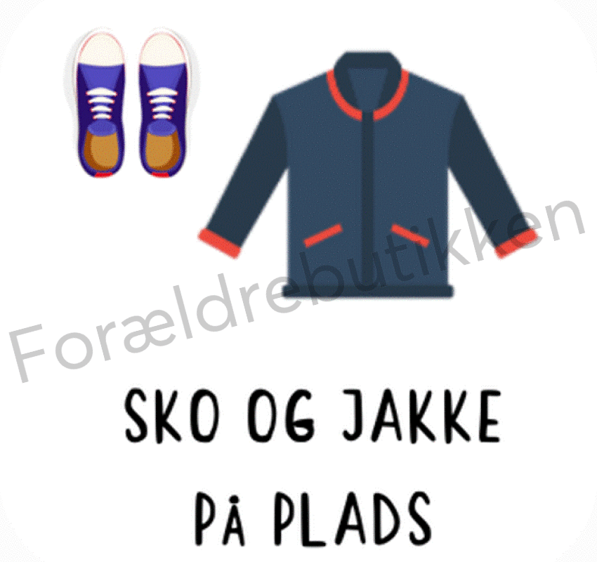 piktogrambrik - sko og jakke på plads