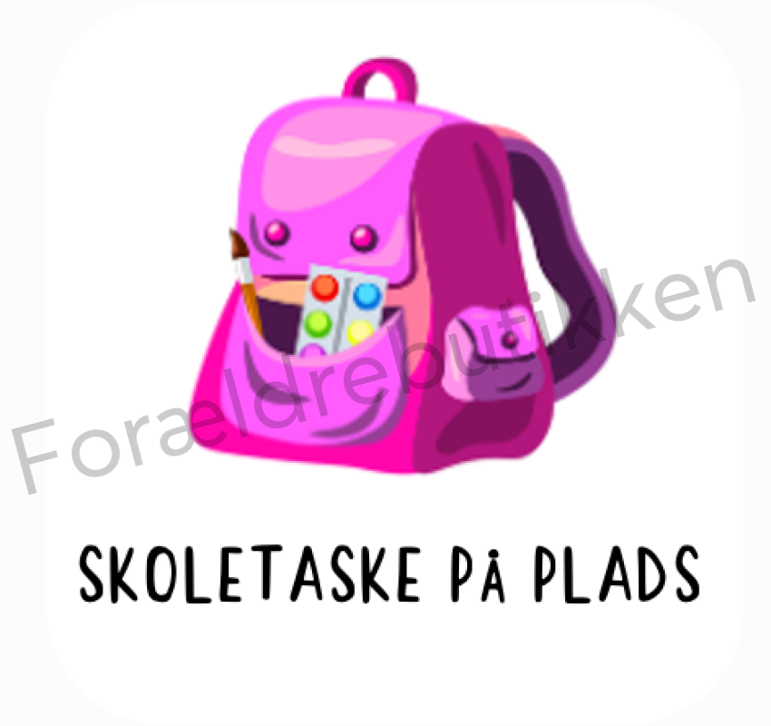 forældrebutikkens skoletaske på plads piktogram