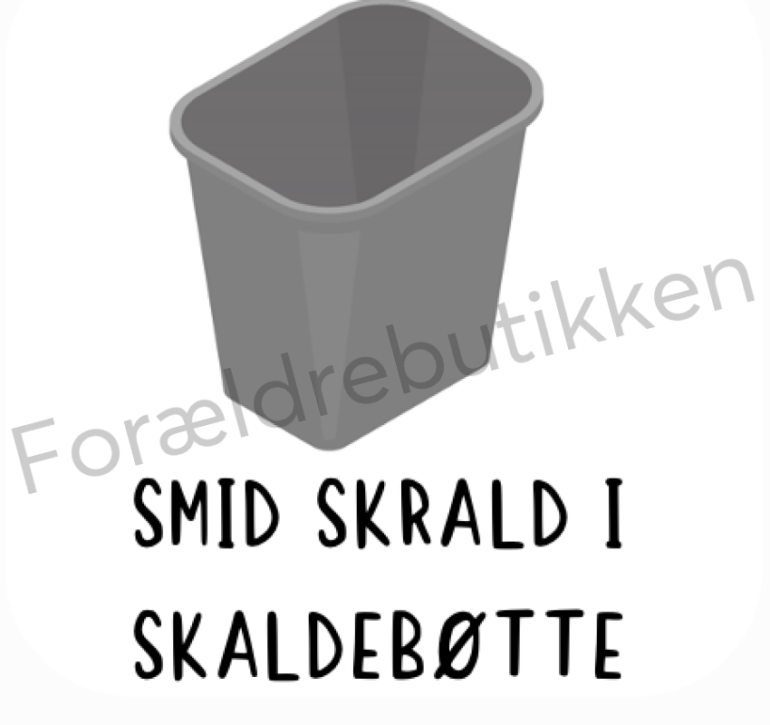 Piktogram - Smid skrald ud i skraldebøtte Pædagogisk legetøj