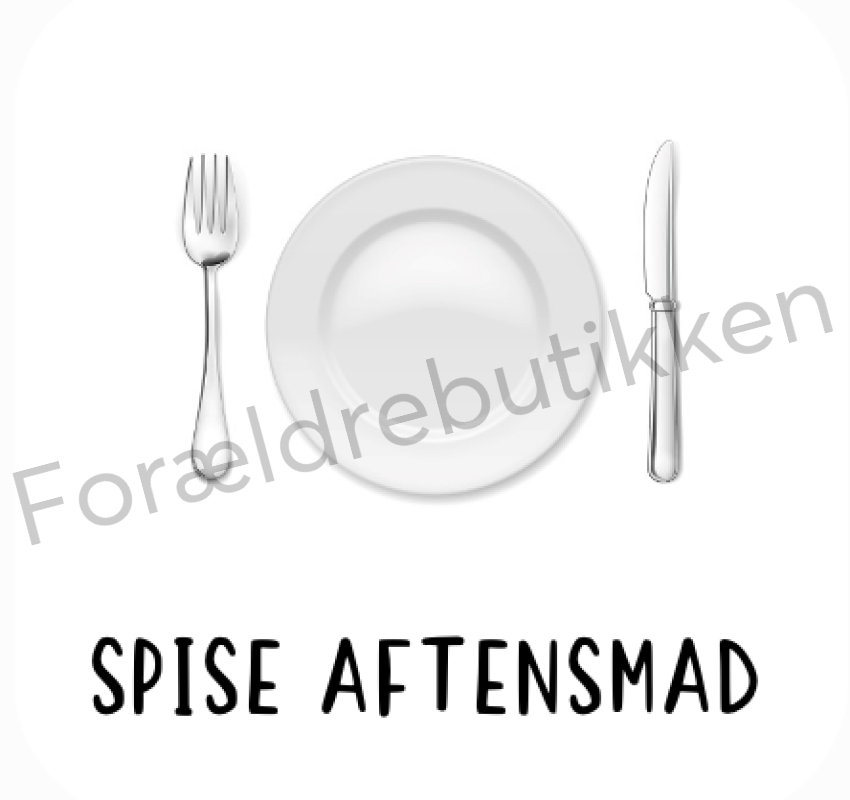 Piktogram Brik - Spise Aftensmad Tom Tallerken Pædagogisk Legetøj