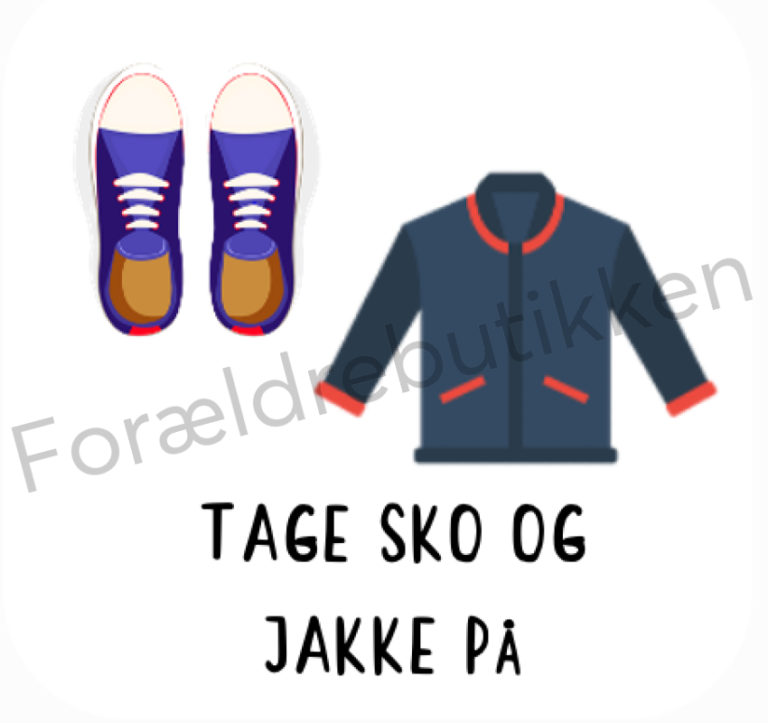 Piktogram Brik - Tage Sko Og Jakke På Blå Pædagogisk Legetøj