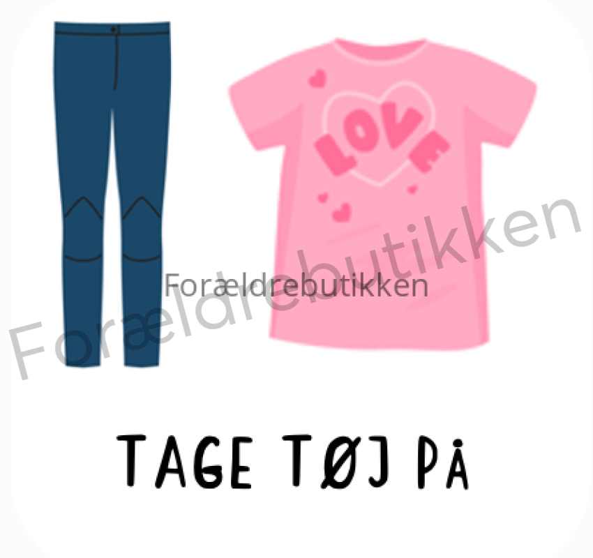 Piktogram Brik - Tage Tøj På (Bukser & T-Shirt Pige) Pædagogisk Legetøj
