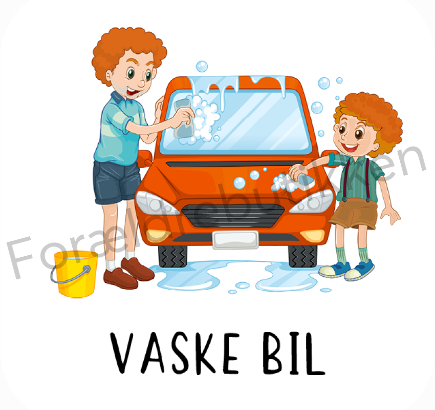 Piktogram Brik - Vaske Bil Pædagogisk Legetøj