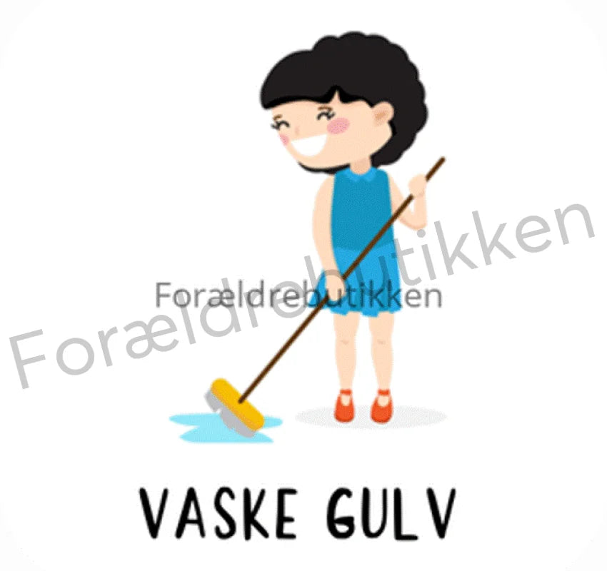 piktogrambrik - pige der vasker gulv